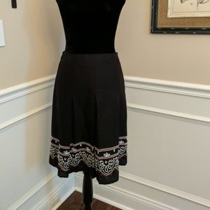 Loft black linen/cotton skirt